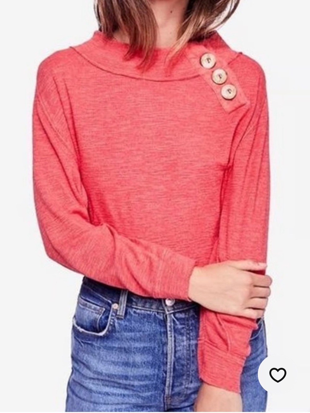 We the Free Don’t Forget Me Boatneck top in coral women's size medium